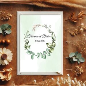 Faire-part de mariage - Couronne nature