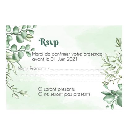 Carte RSVP - Couronne nature