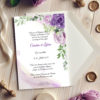 Faire-part de mariage - Floral aquarelle violet