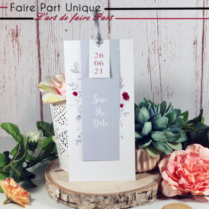Faire-part mariage – Fleur tendance