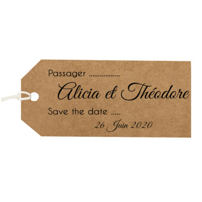 Etiquette à bagage - Fond kraft étiquette passager