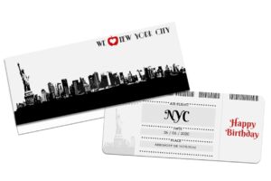 Pochette cadeau billet d’avion- Destination NYC