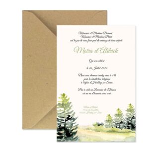 Faire-part magnet - Les sapins