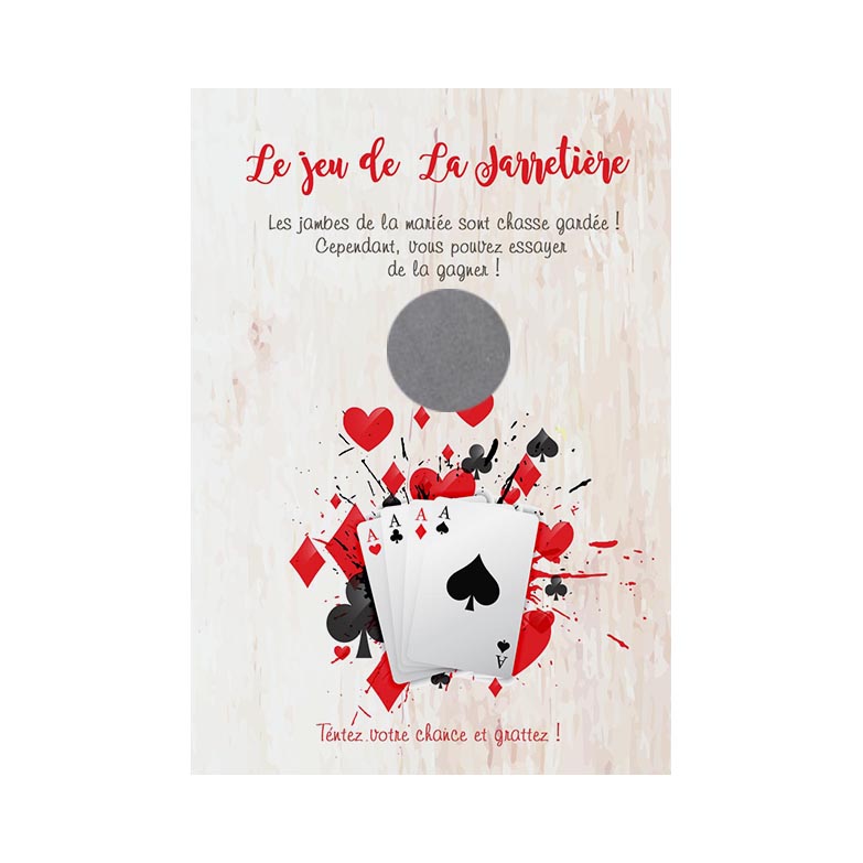 Carte à gratter Jeu de la jarretière pour mariage