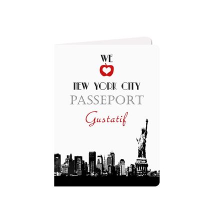 Carte menu passeport Thème voyage NYC