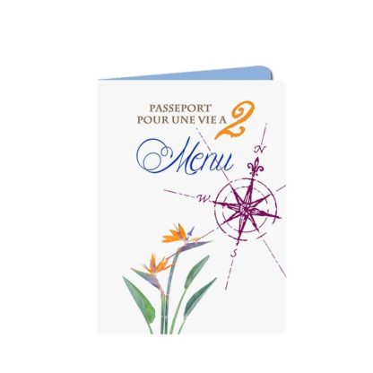 Carte menu passeport Oiseau du paradis
