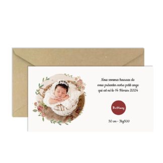 Faire-part de naissance  à gratter Brittany