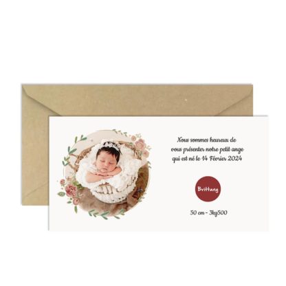 Faire-part de naissance  à gratter Brittany