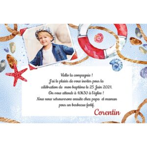 Faire-part de baptême magnet Corentin