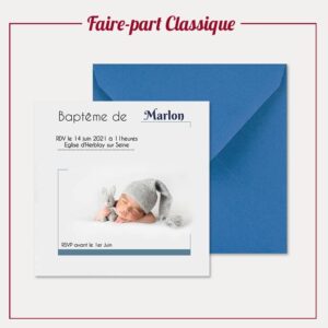 Faire-part de baptême traditionnel