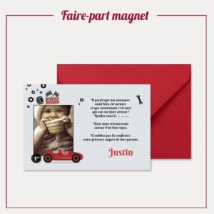 Faire-part de baptême magnet