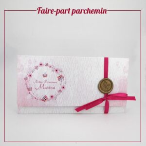 Faire-part de baptême parchemin