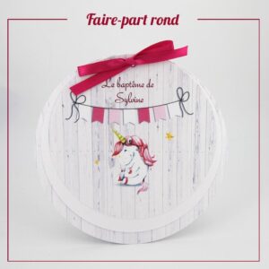 Faire-part de baptême rond