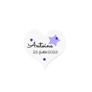 Étiquette à dragée personnalisée - Petites étoiles bleues
