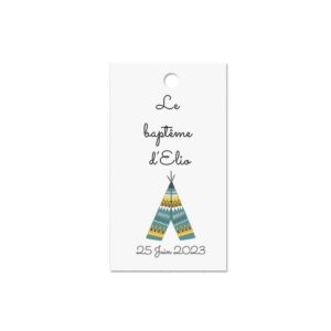 Etiquette à dragée - Le p'tit tipi