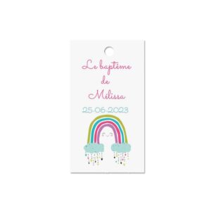 Etiquette à dragée - Happy rainbow