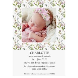 Faire-part de baptême magnet - Sweet liberty