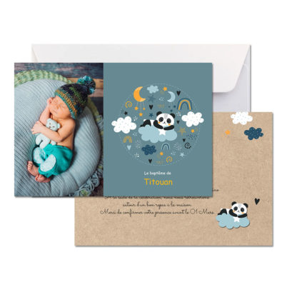 Faire-part baptême "Little pandadidou"
