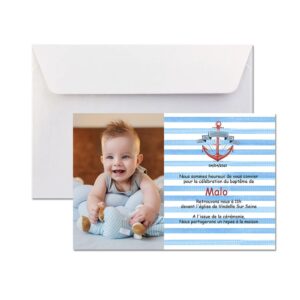 Faire-part de baptême magnet" Le petit marin"
