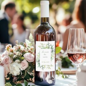Etiquette bouteille de vin – Magnifique feuillage nature (vendu par 4)
