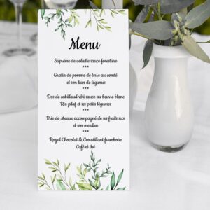 Carte menu - Magnifique feuillage nature