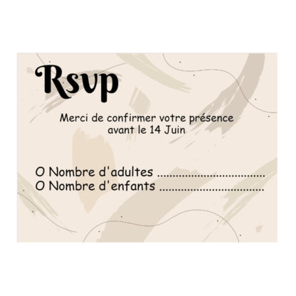 Carte RSVP - Moderne fond lin