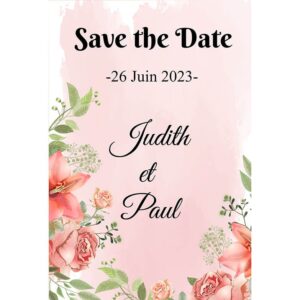 Magnet save the date - Floral rose aquarelle