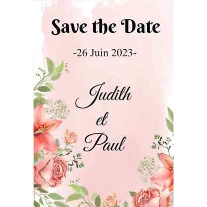 Save the date - Floral rose aquarelle