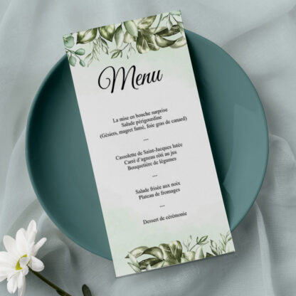 Carte menu - Couronne nature
