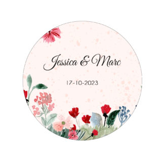 Etiquette adhesive - Fleur de bohême ( lot de 24 étiquettes )