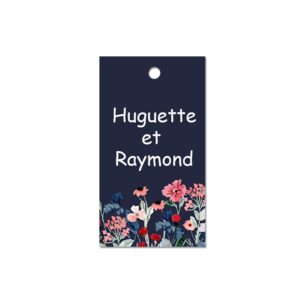 Etiquette à dragée - Fleur de bohême