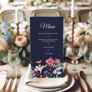 Carte menu - Fleur de bohême