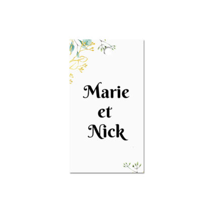 Etiquette à dragée - Style bleu doré