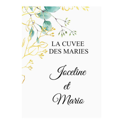 Etiquette bouteille de vin - Style bleu doré – Image 2