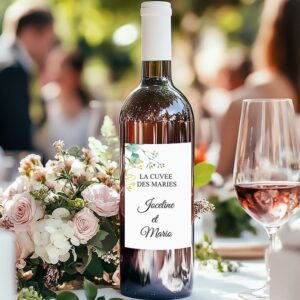 Etiquette bouteille de vin - Style bleu doré