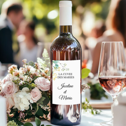 Etiquette bouteille de vin - Style bleu doré
