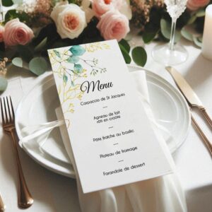 Carte menu - Style bleu doré