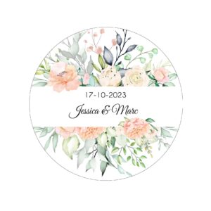 Etiquette adhésive - Floral printanier ( lot de 24 étiquettes)