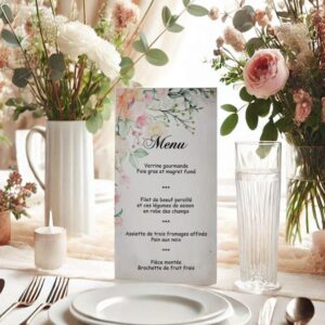 Carte menu - Floral printanier