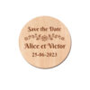 Save the date en bois - magnet en bois - modèle 13 - Petite fleur – Image 2