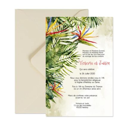Faire-part magnet - Tropical, oiseau du paradis