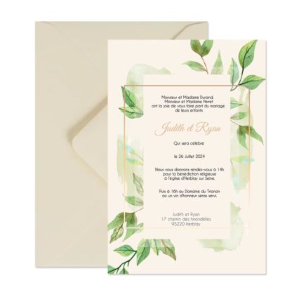 Faire-part magnet - Feuillage nature