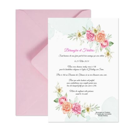 Faire-part magnet - Jolies fleurs chic et champêtres