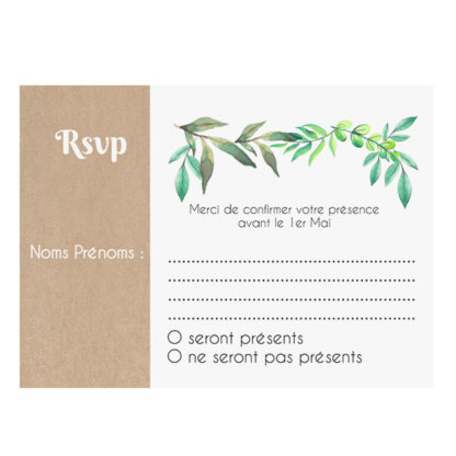 Carte RSVP - un brin de nature