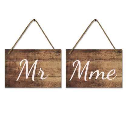 Pancarte bois Mr et Mme - 3