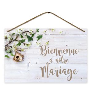 Pancarte bois - Bienvenue 4