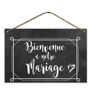 Pancarte bois - Bienvenue 5 (imitation ardoise)