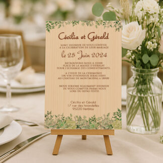 Faire-part en bois - Charmante nature