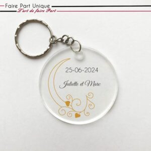 Porte-clés en plexiglass - Arabesque coeur