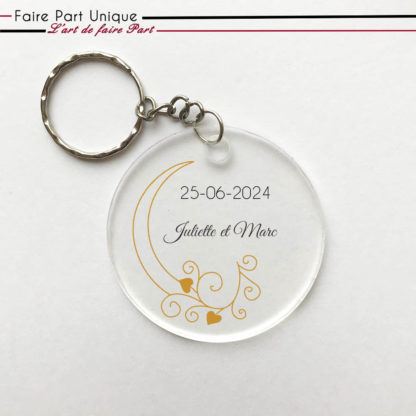 Porte-clés en plexiglass - Arabesque coeur